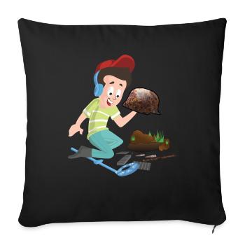 Militaria Sondler Schatzsuche nach WW2 Relikten - Sofakissenbezug 45 x 45 cm - Schwarz - Vorne