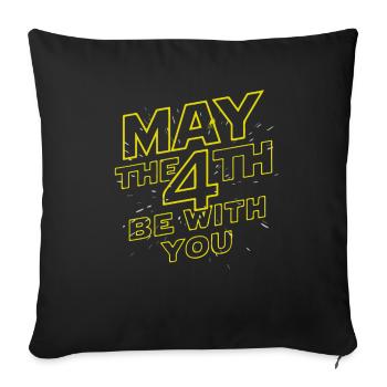 MAY THE 4TH BE WITH YOU - Sofa pillowcase 17,3'' x 17,3'' (45 x 45 cm) - black - Front