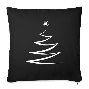 Sapin de noël sapin de noël - Housse de coussin décorative 45 x 45 cm - noir - Devant