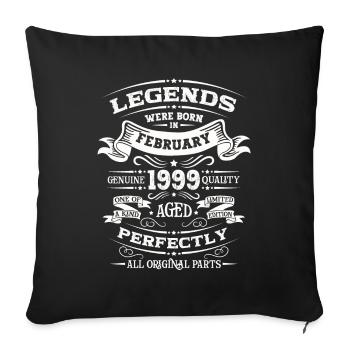 25e anniversaire Original Février Année 1999 - Housse de coussin décorative 45 x 45 cm - noir - Devant
