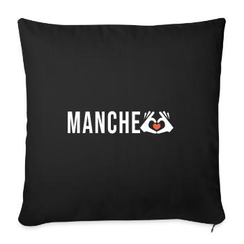 Manche j aime la Manche cadeau humour homme femme - Housse de coussin décorative 45 x 45 cm - noir - Devant