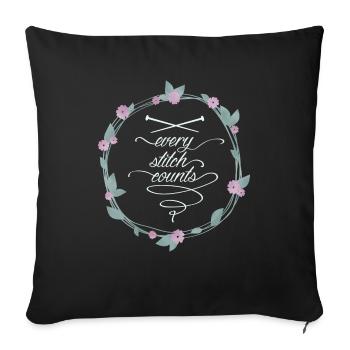 every stitch counts dark - Sofakissenbezug 45 x 45 cm - Schwarz - Vorne