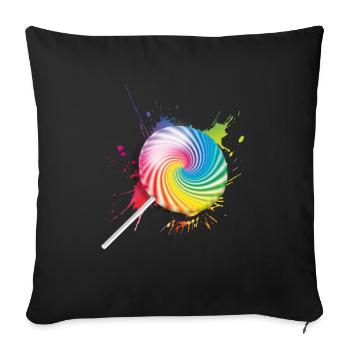 Lollipop - Sofa pillowcase 17,3'' x 17,3'' (45 x 45 cm) - black - Front