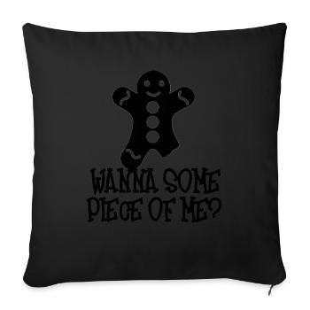 Noël: Voulez-vous un morceau de moi? - Housse de coussin décorative 45 x 45 cm - noir - Devant