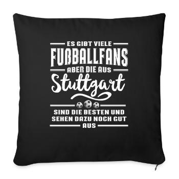 Fußball Stuttgart - Sofakissenbezug 45 x 45 cm - Schwarz - Vorne