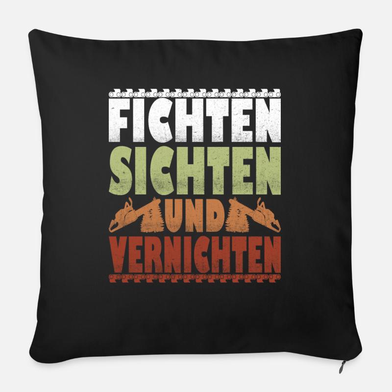 Holz Forstwirt Geschenk - Sofakissenbezug 45 x 45 cm - Schwarz