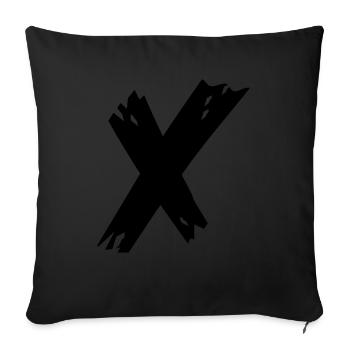 X - Sofa pillowcase 17,3'' x 17,3'' (45 x 45 cm) - black - Front