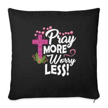 Cadeau d'amour des paroles de Jésus chrétiens - Housse de coussin décorative 45 x 45 cm - noir - Devant
