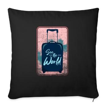 Voyage - Housse de coussin décorative 45 x 45 cm - noir - Devant