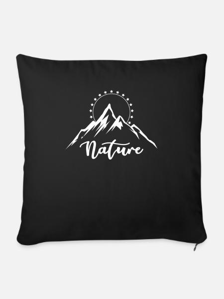 Natur - Sofakissenbezug 45 x 45 cm - Schwarz