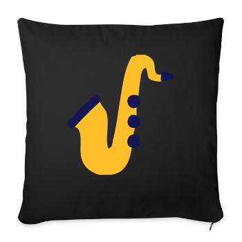 Saxophone - Sofa pillowcase 17,3'' x 17,3'' (45 x 45 cm) - black - Front