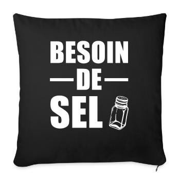 Besoin de Sel - Housse de coussin décorative 45 x 45 cm - noir - Devant