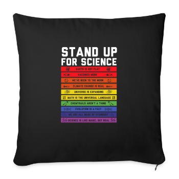 Flat Earth Flat Earth Stand Up For Science - Housse de coussin décorative 45 x 45 cm - noir - Devant