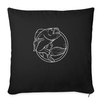fish - Sofa pillowcase 17,3'' x 17,3'' (45 x 45 cm) - black - Front