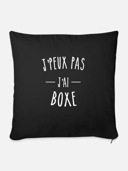 Ich kann nicht boxen - Sofakissenbezug 45 x 45 cm - Schwarz