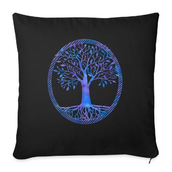 Lebens Baum - Sofakissenbezug 45 x 45 cm - Schwarz - Vorne