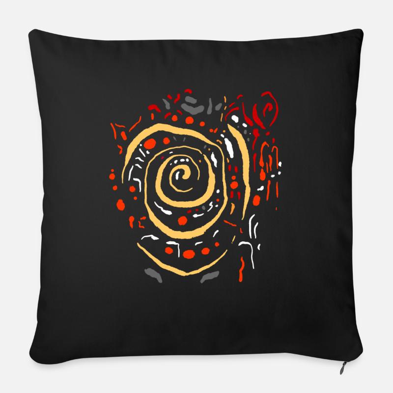 Kunst Spirale Indianer Muster ABSTRAKT Jugendstil - Sofakissenbezug 45 x 45 cm - Schwarz