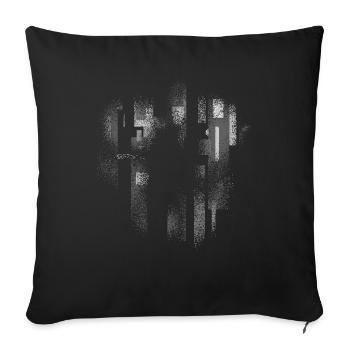 Background (grey) with hole VINTAGE - frame - Sofa pillowcase 17,3'' x 17,3'' (45 x 45 cm) - black - Front