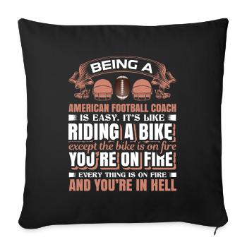 American football - Sofa pillowcase 17,3'' x 17,3'' (45 x 45 cm) - black - Front