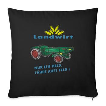 Traktor, Landwirt, Oldtimer - Sofakissenbezug 45 x 45 cm - Schwarz - Vorne
