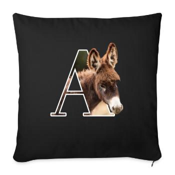 A Animal Alphabet Ane - Sofa pillowcase 17,3'' x 17,3'' (45 x 45 cm) - black - Front
