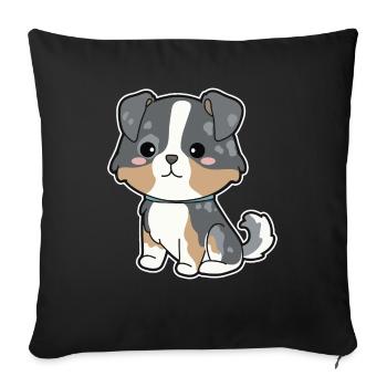 Australian Shepherd - Sofa pillowcase 17,3'' x 17,3'' (45 x 45 cm) - black - Front