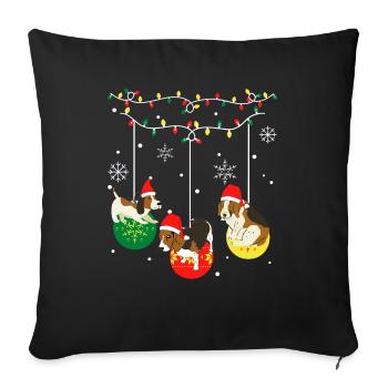 Beagle Weihnachten - Sofakissenbezug 45 x 45 cm - Schwarz - Vorne