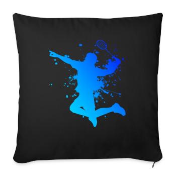 Badminton Player Badminton Men's Badminton - Sofa pillowcase 17,3'' x 17,3'' (45 x 45 cm) - black - Front