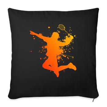 Badminton Badminton Player Squash Badminton - Sofa pillowcase 17,3'' x 17,3'' (45 x 45 cm) - black - Front