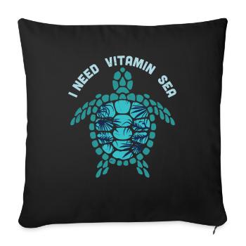 Les tortues me rendent heureux. Citation Amoureux des tortues Nature - Housse de coussin décorative 45 x 45 cm - noir - Devant