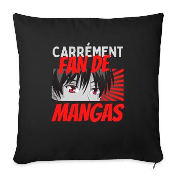 fan de mangas - Housse de coussin décorative 45 x 45 cm - noir - Devant