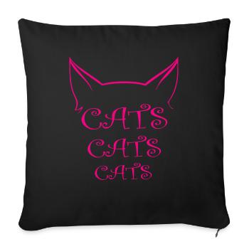 Cat Katze - Sofa pillowcase 17,3'' x 17,3'' (45 x 45 cm) - black - Front
