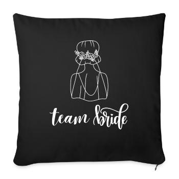 Team Bride - Housse de coussin décorative 45 x 45 cm - noir - Devant