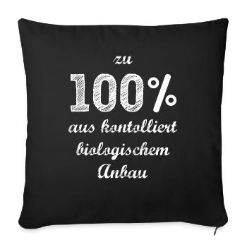 100% Shirt white - Sofakissenbezug 45 x 45 cm - Schwarz - Vorne