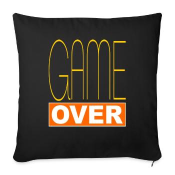 Game Over - Sofa pillowcase 17,3'' x 17,3'' (45 x 45 cm) - black - Front