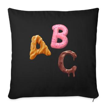 A B C - Sofa pillowcase 17,3'' x 17,3'' (45 x 45 cm) - black - Front