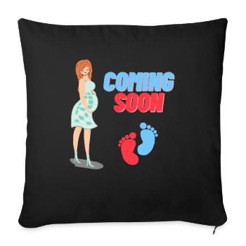 Pregnancy announcement - Sofa pillowcase 17,3'' x 17,3'' (45 x 45 cm) - black - Front