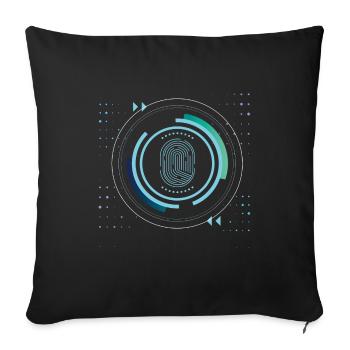 identité sécurité sécurité nerd pixel pc tech science - Housse de coussin décorative 45 x 45 cm - noir - Devant