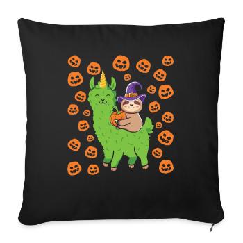 Halloween Sloth Witch - Sofa pillowcase 17,3'' x 17,3'' (45 x 45 cm) - black - Front