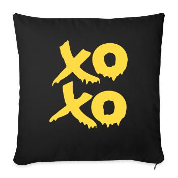 Xoxo Hugs and Kisses in yellow - Sofa pillowcase 17,3'' x 17,3'' (45 x 45 cm) - black - Front