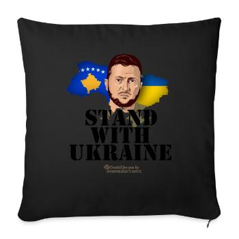 Ukraine Kosovo T-Shirt - Sofa pillowcase 17,3'' x 17,3'' (45 x 45 cm) - black - Front