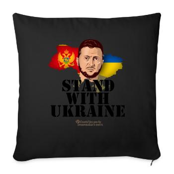Montenegro Ukraine T-Shirt - Sofa pillowcase 17,3'' x 17,3'' (45 x 45 cm) - black - Front