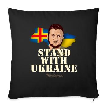 Åland Stand with Ukraine - Sofakissenbezug 45 x 45 cm - Schwarz - Vorne