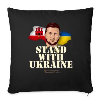 Gibraltar Stand with Ukraine - Sofakissenbezug 45 x 45 cm - Schwarz - Vorne