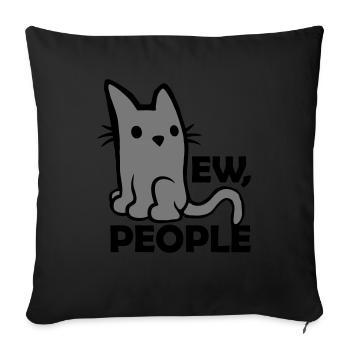Quote ew people cat - Sofa pillowcase 17,3'' x 17,3'' (45 x 45 cm) - black - Front