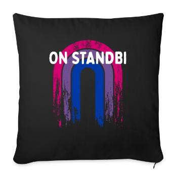 On StandBi Bisexual Funny Bi Humor LGBTQ Pride - Sofa pillowcase 17,3'' x 17,3'' (45 x 45 cm) - black - Front