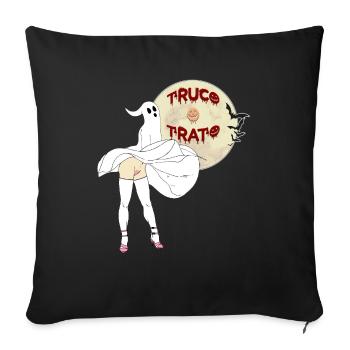Des bonbons ou des bâtons - Housse de coussin décorative 45 x 45 cm - noir - Devant