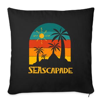 Seascapade Summer Trip Tropical Travel Beach - Sofa pillowcase 17,3'' x 17,3'' (45 x 45 cm) - black - Front