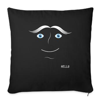 Gesichtsdesign gute Stimmung Hallo - Sofakissenbezug 45 x 45 cm - Schwarz - Vorne