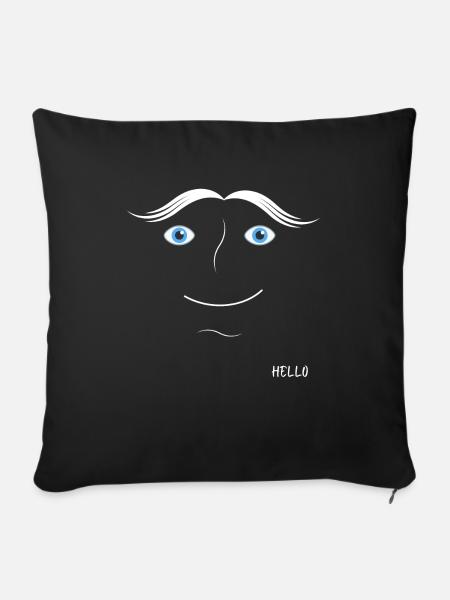 Gesichtsdesign gute Stimmung Hallo - Sofakissenbezug 45 x 45 cm - Schwarz